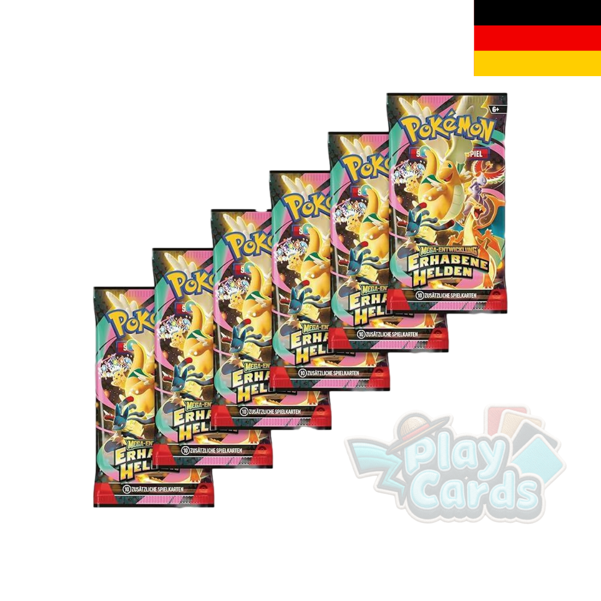 Pokémon-Sammelkartenspiel: Boosterbundle Mega-Entwicklung – Erhabene Helden (6 Boosterpacks)