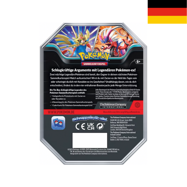 Pokémon Schlagkräftige Legenden Tin Box Zacian Ex DE