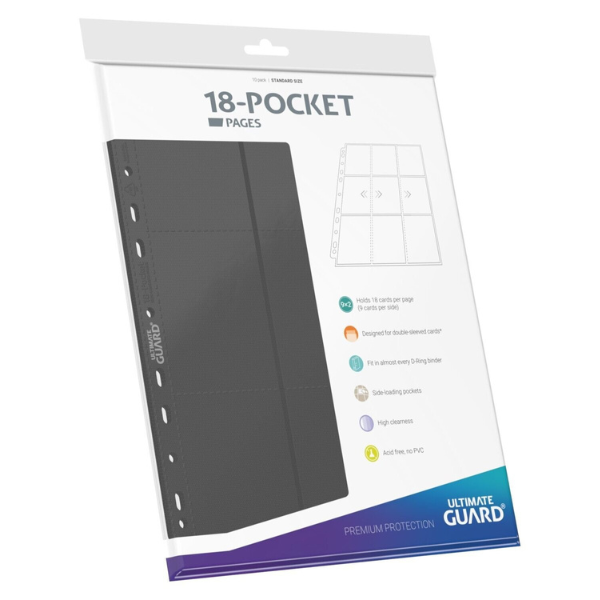 Ultimate Guard 18 Pocket Pages (10 Seiten) Grau