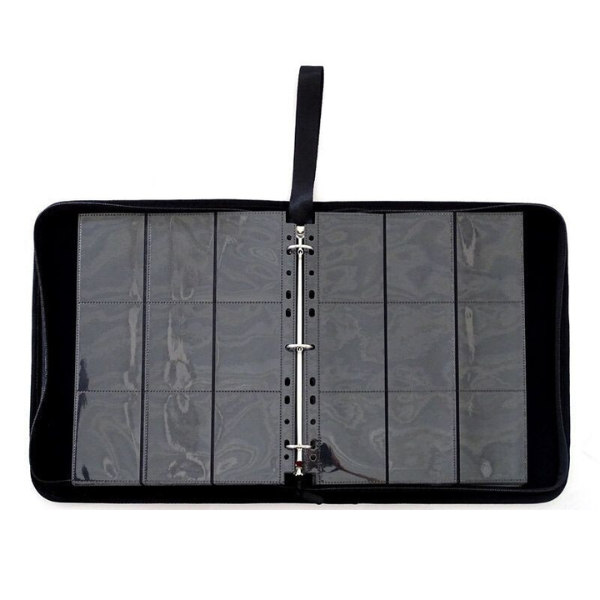 Sammel Ringalbum Schwarz (für 450 Karten/25 Seiten) für Pokemon, Yu-Gi-Oh, One Piece etc.