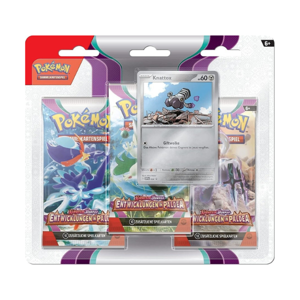 Pokemon KP02 Entwicklungen In Paldea 3 Pack Blister Knattox Deutsch