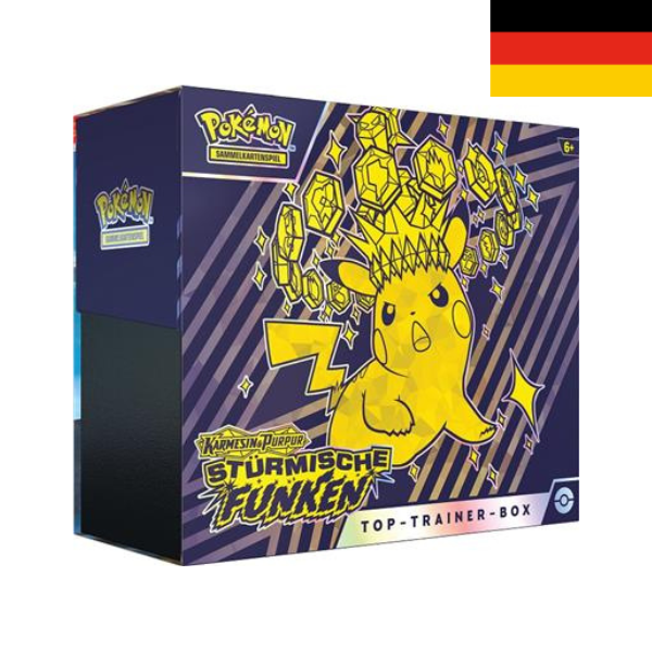 Pokemon Karmesin & Purpur 8 Stürmische Funken Top Trainer Box DE