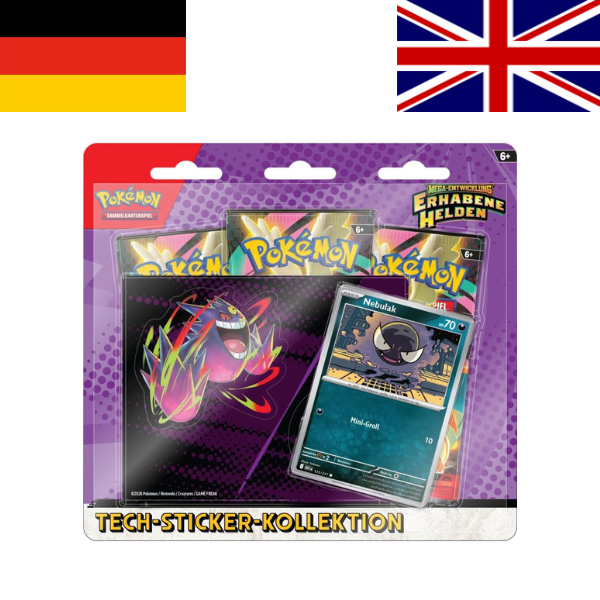 Pokemon Mega Entwicklung Erhabene Helden Tech Sticker Kollektion Nebulak DE / EN